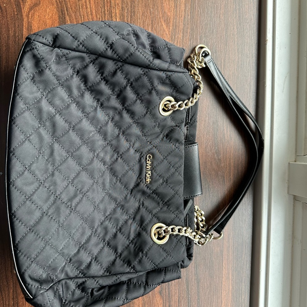 Calvin Klein Black Quilted Shoulder Bag